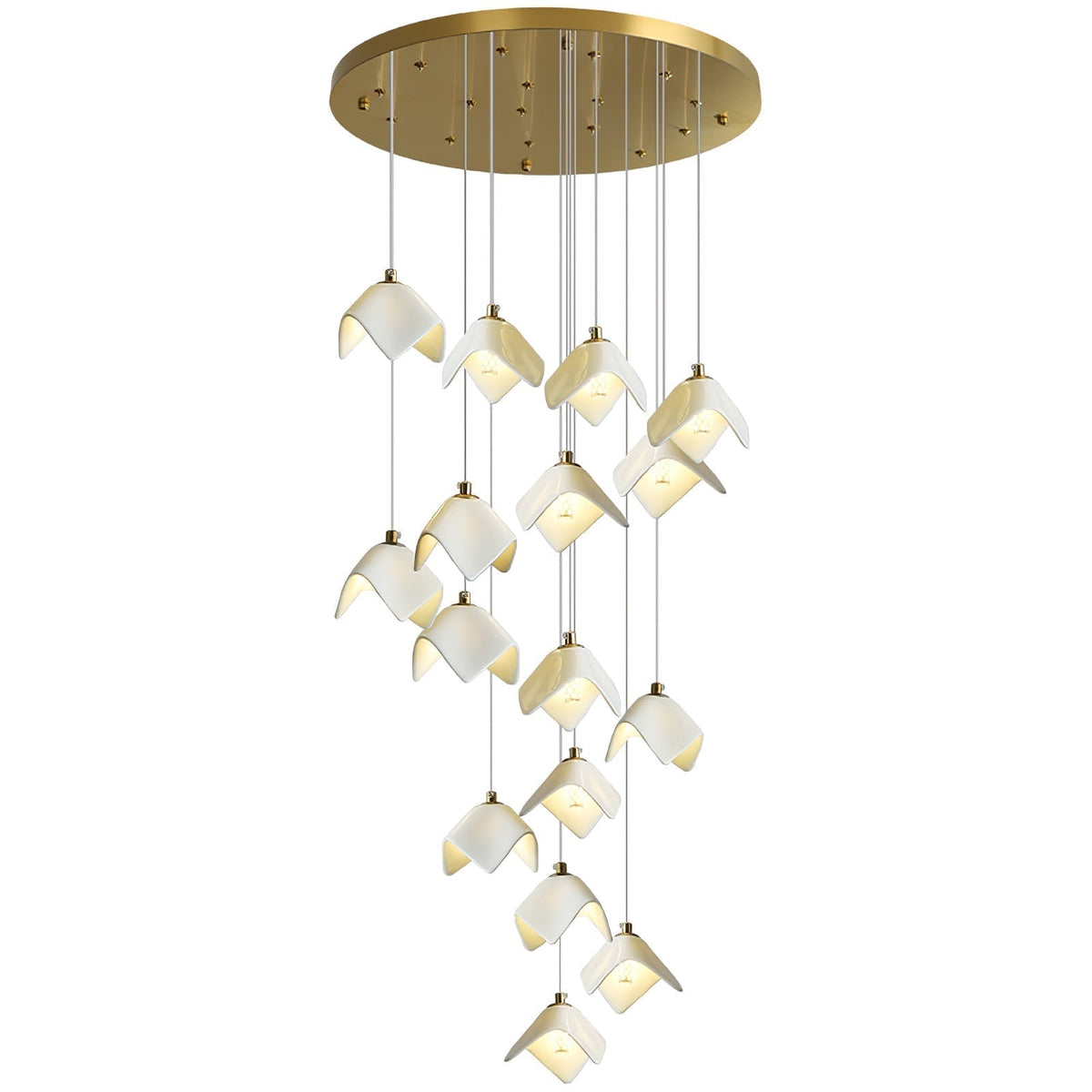 Lustre Pagode en verre et laiton – vue 6