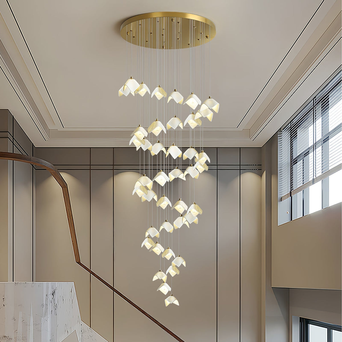 Lustre Pagode en verre et laiton – vue 28