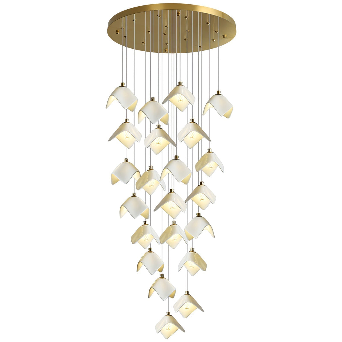 Lustre Pagode en verre et laiton – vue 7