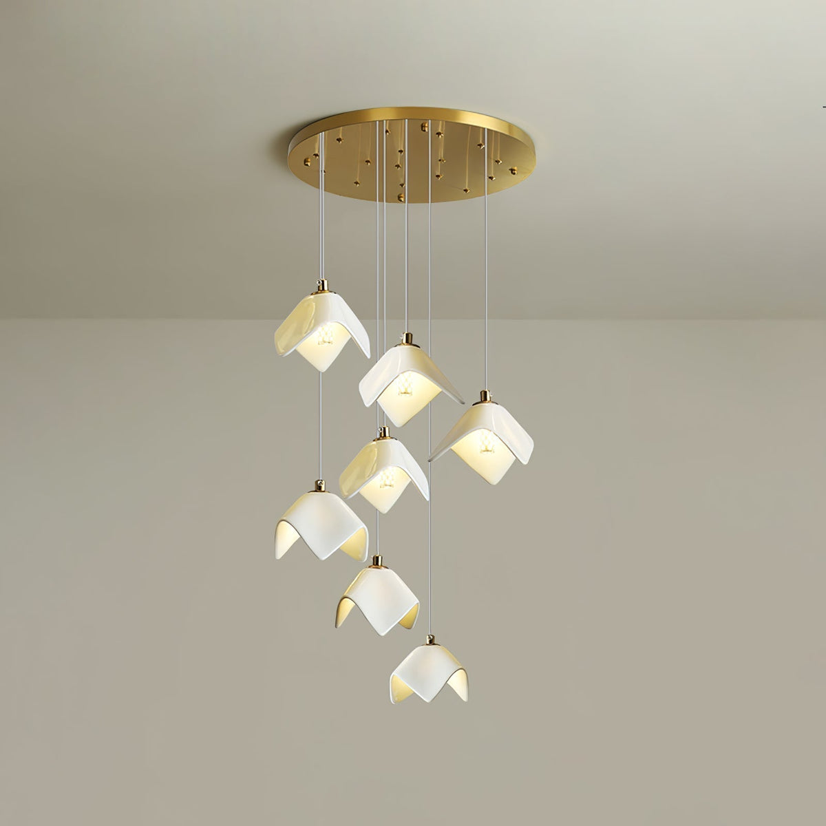 Lustre Pagode en verre et laiton – vue 35