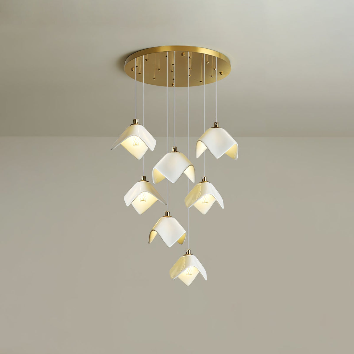 Lustre Pagode en verre et laiton – vue 33