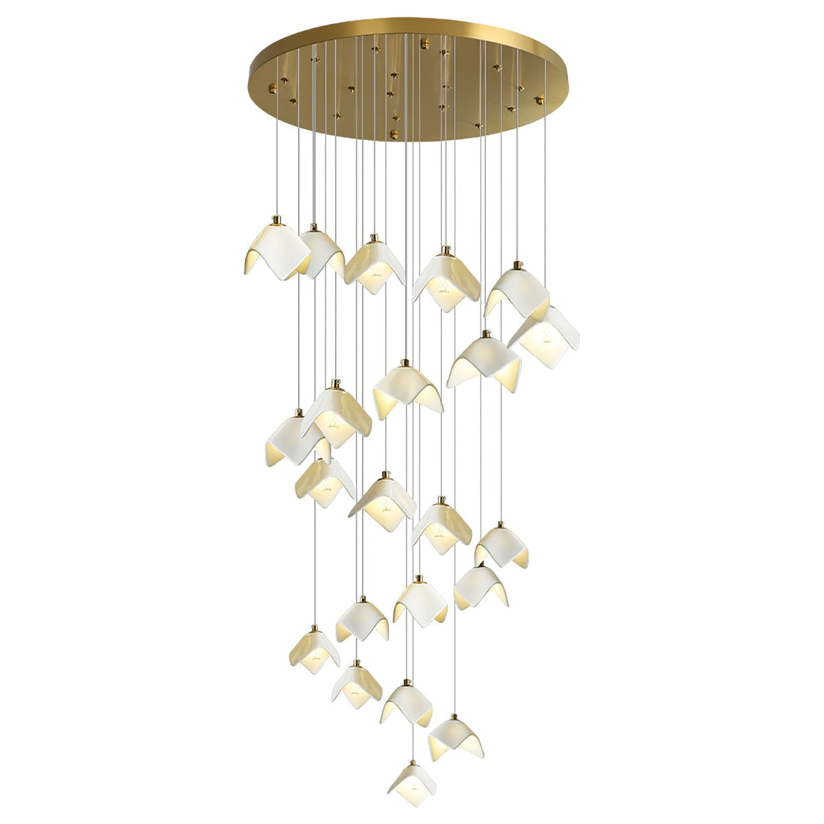 Lustre Pagode en verre et laiton – vue 8