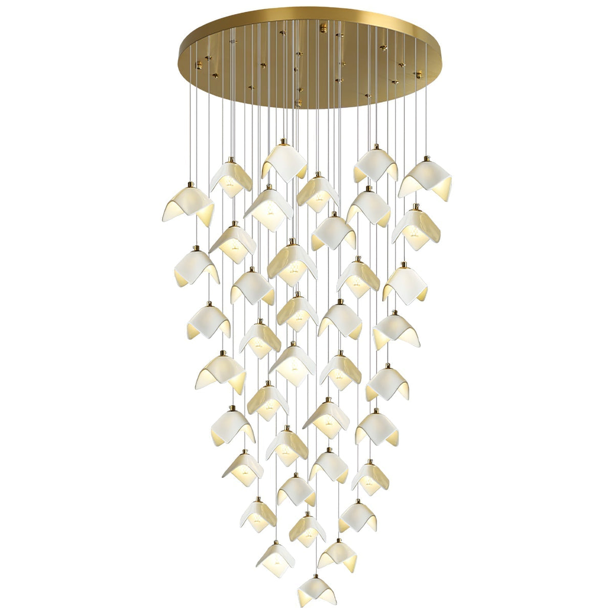 Lustre Pagode en verre et laiton – vue 11