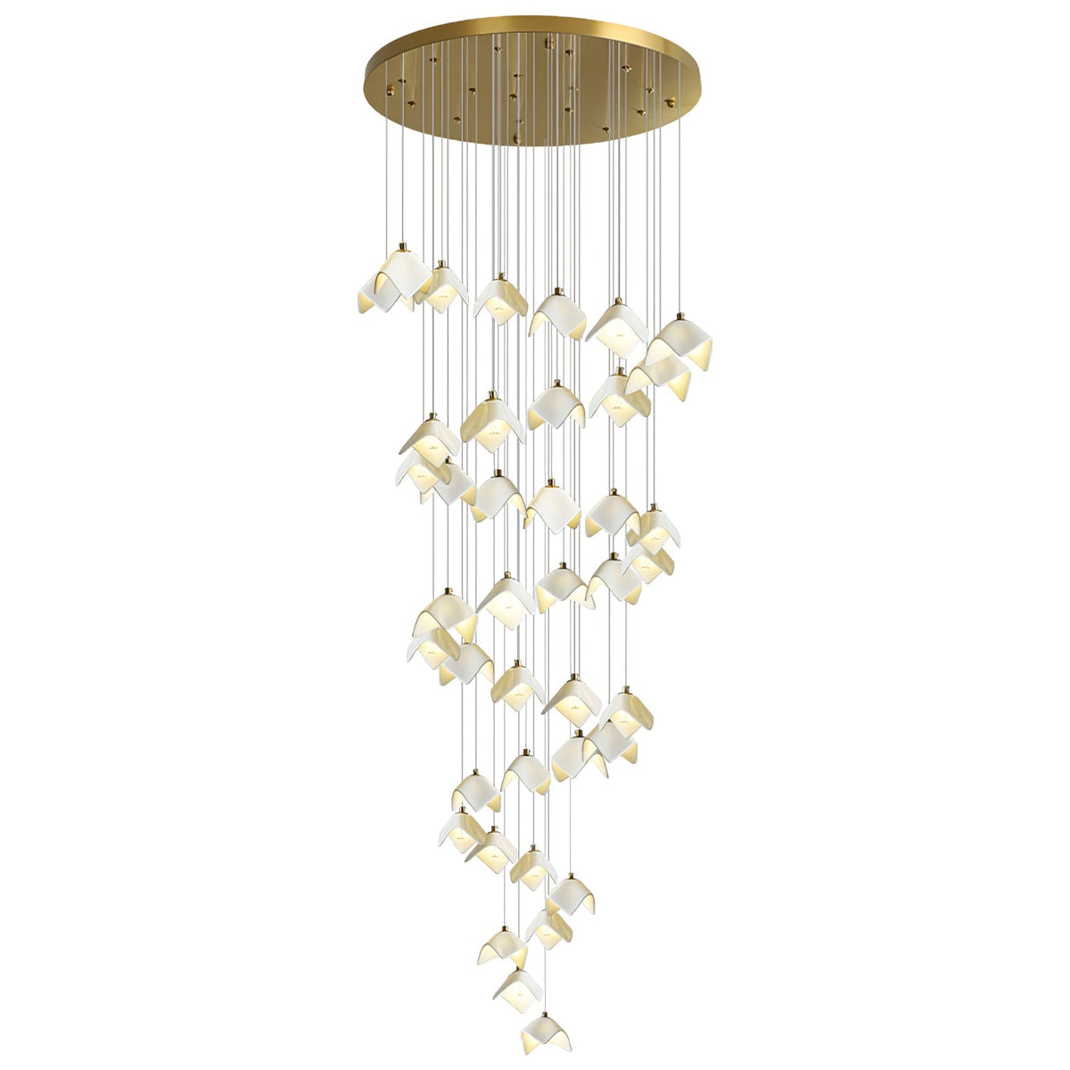 Lustre Pagode en verre et laiton – vue 13