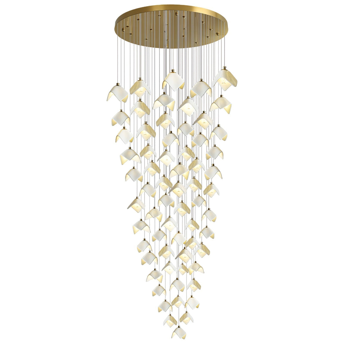 Lustre Pagode en verre et laiton – vue 14