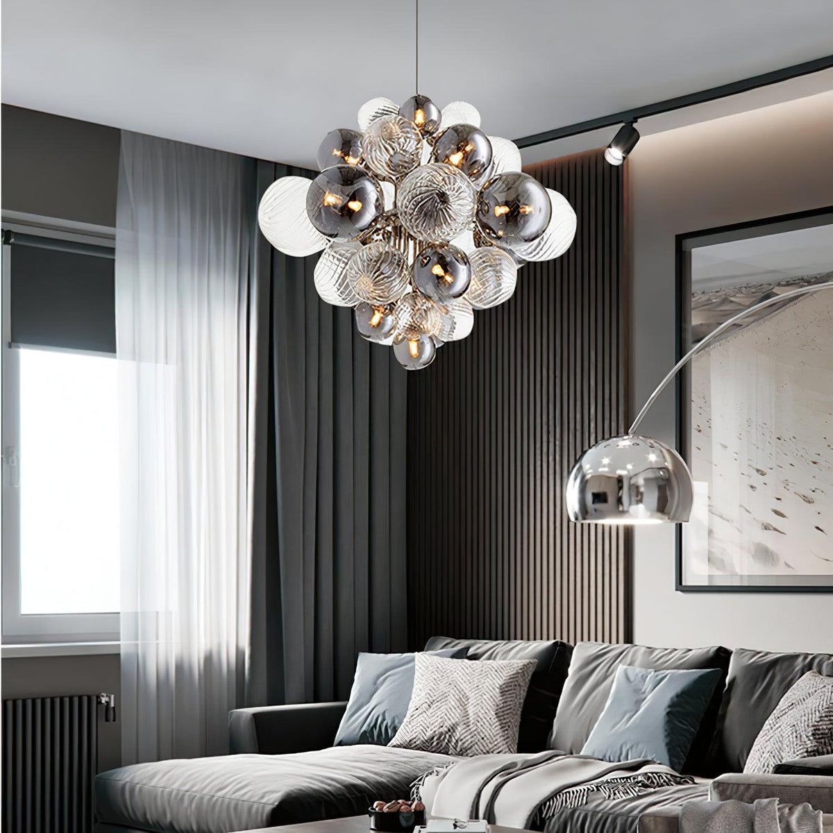 Lustre Pralin en verre et fer – vue 12