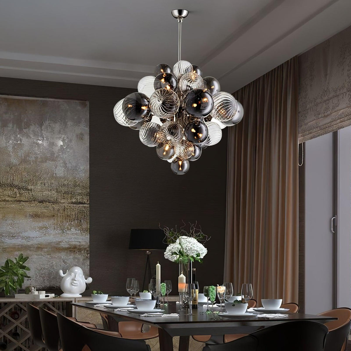 Lustre Pralin en verre et fer – vue 15