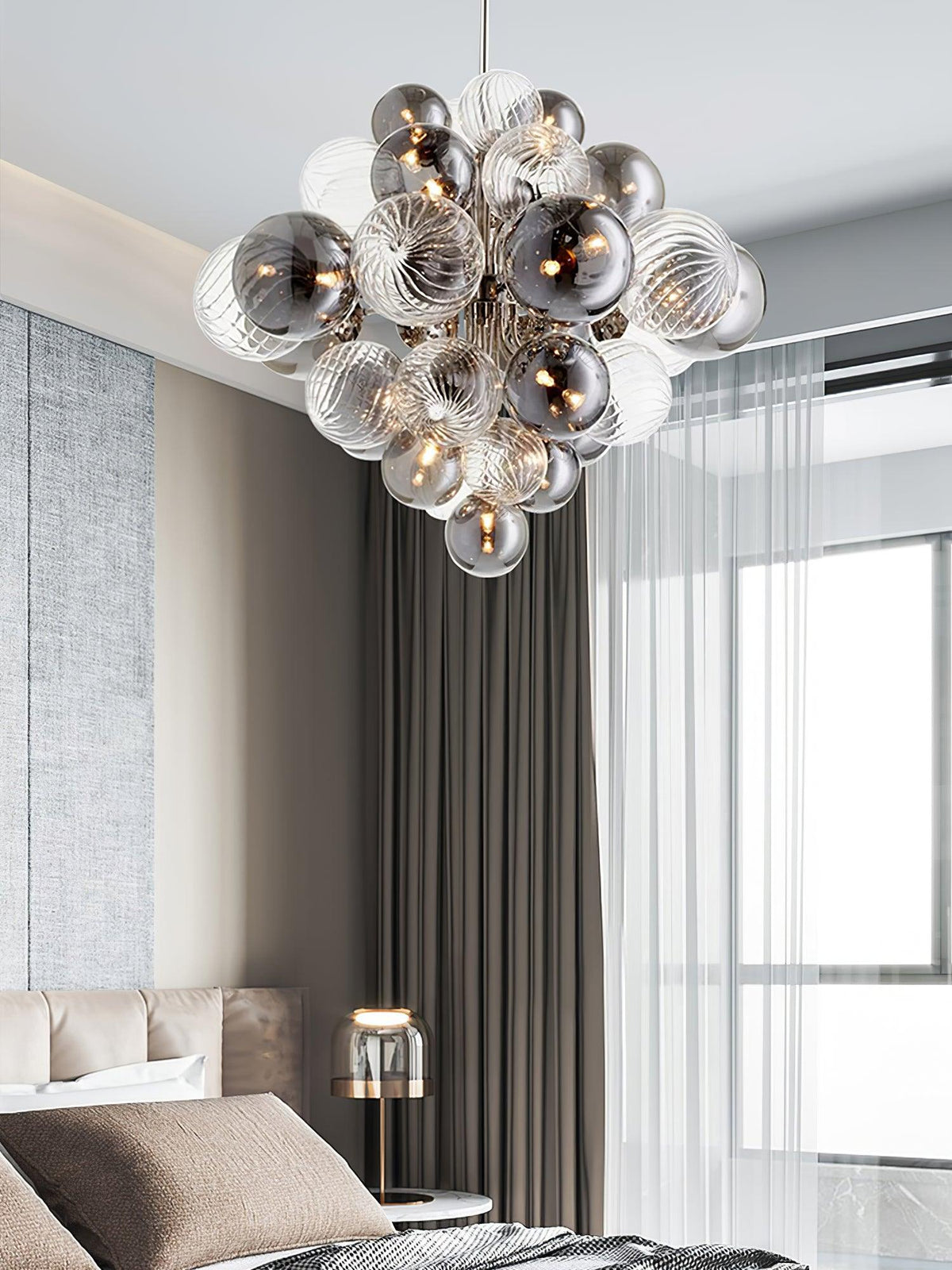 Lustre Pralin en verre et fer – vue 5