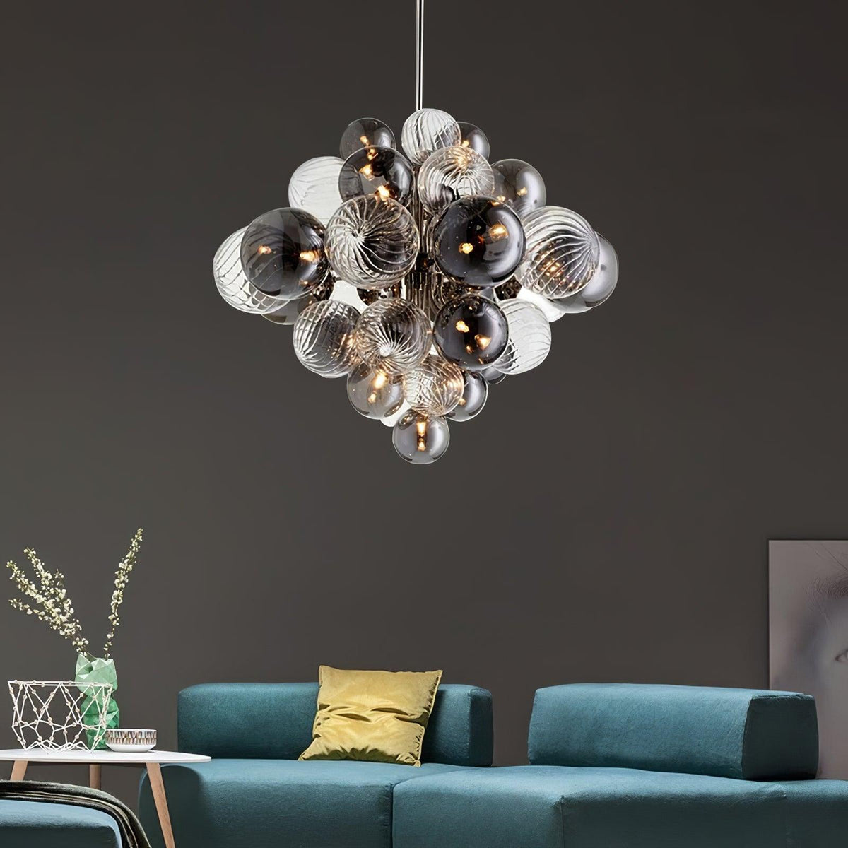 Lustre Pralin en verre et fer – vue 13