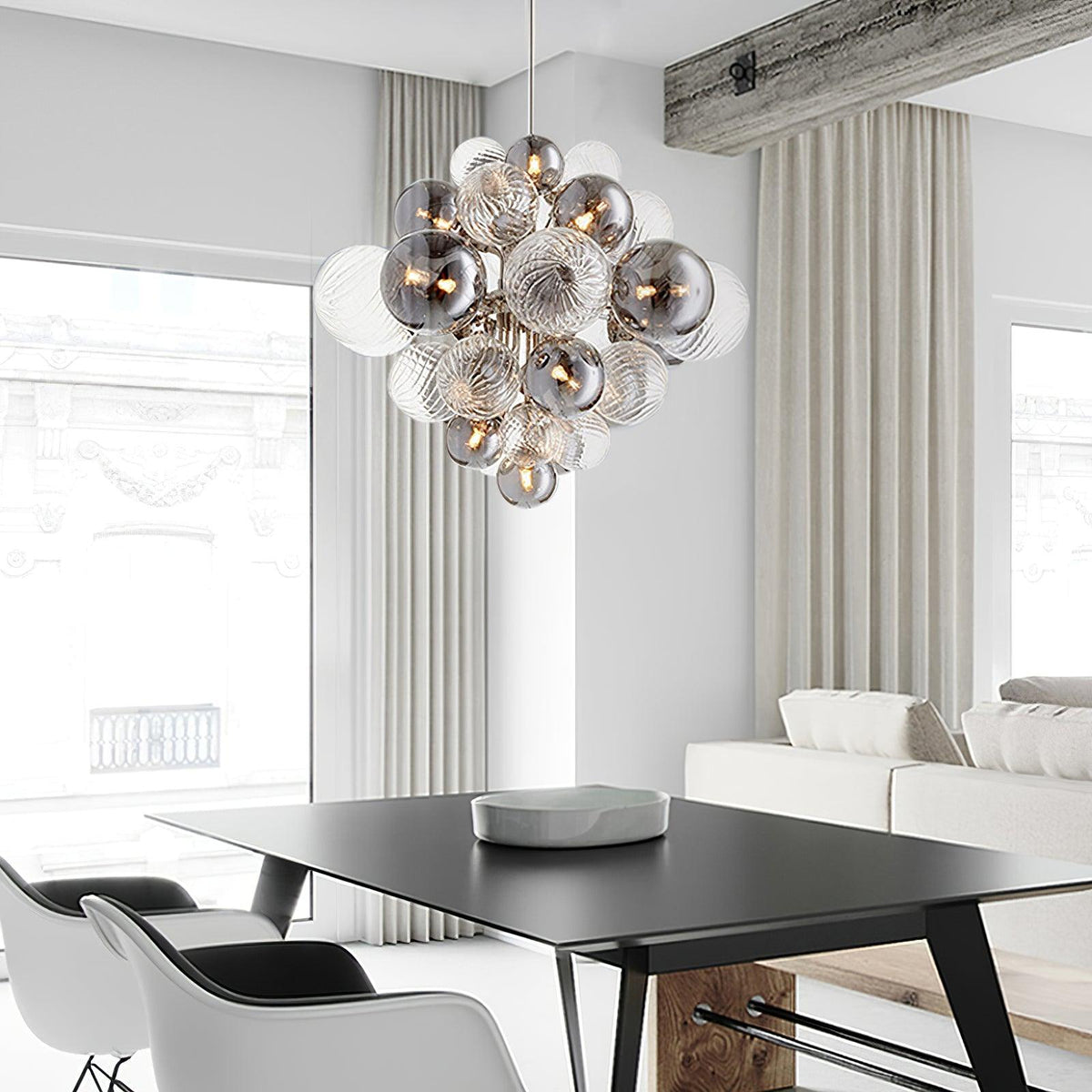 Lustre Pralin en verre et fer – vue 18