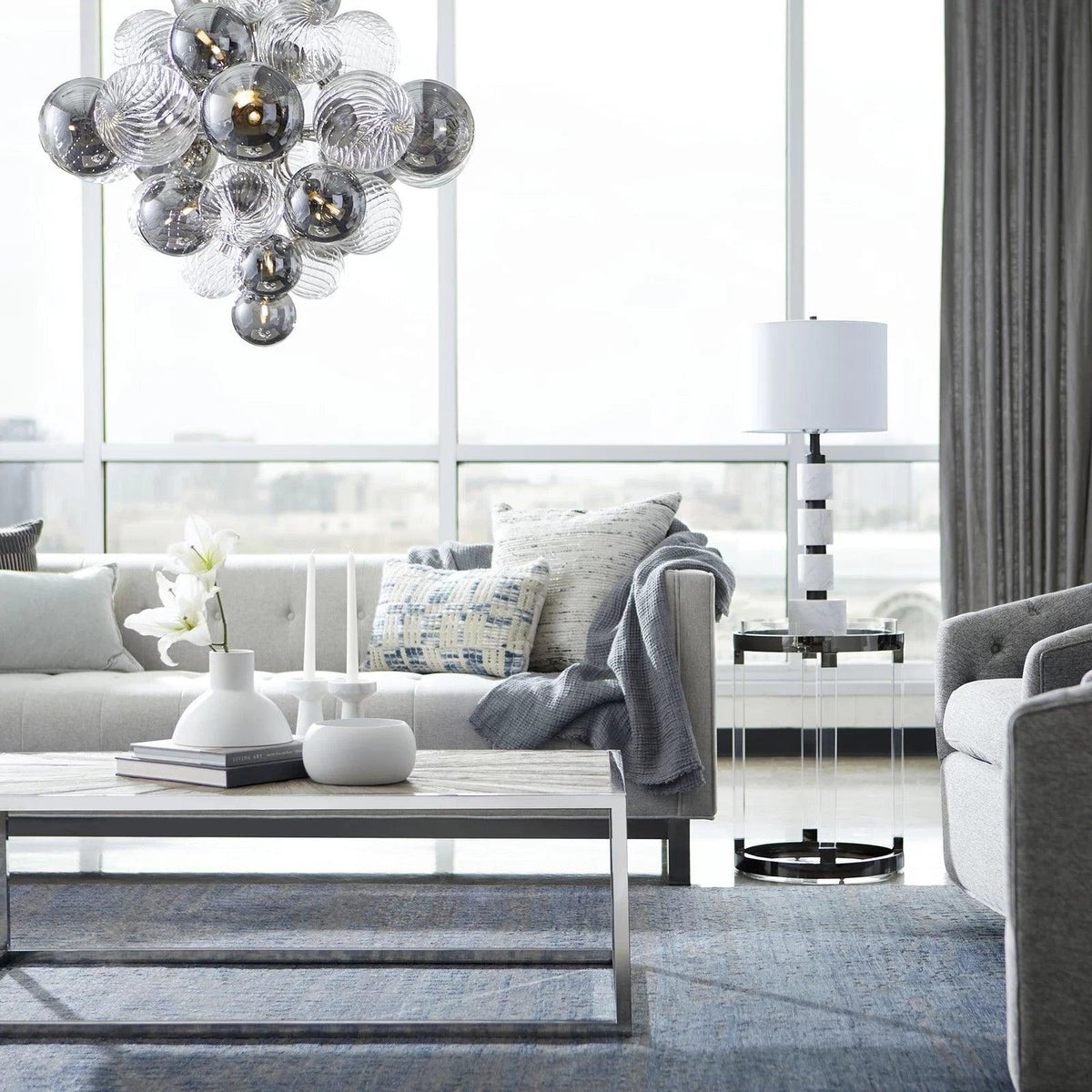 Lustre Pralin en verre et fer – vue 19