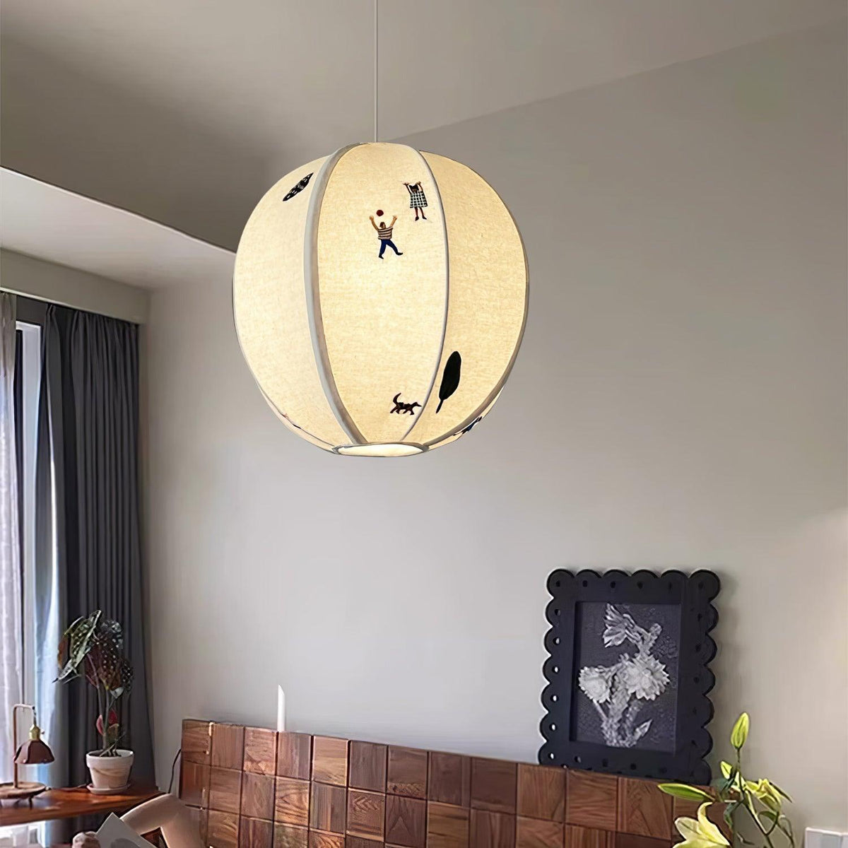 Suspension Ivoire en tissu et métal – vue 30