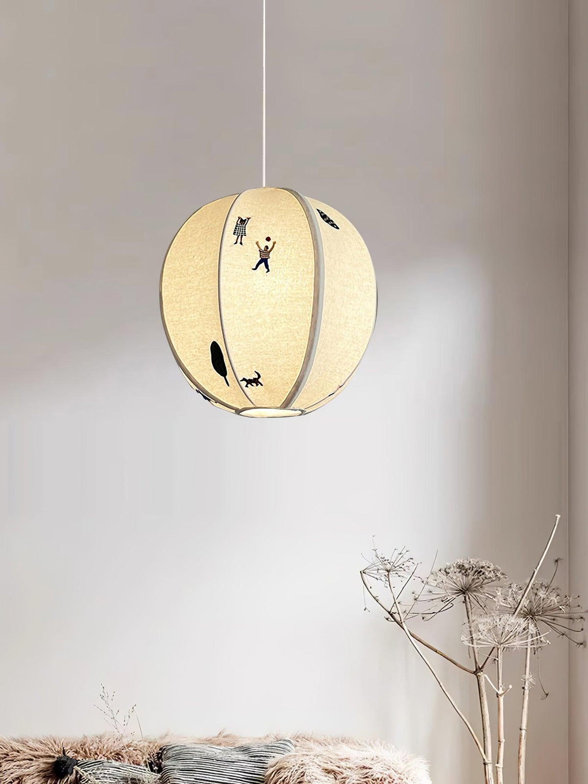 Suspension Ivoire en tissu et métal – vue 34