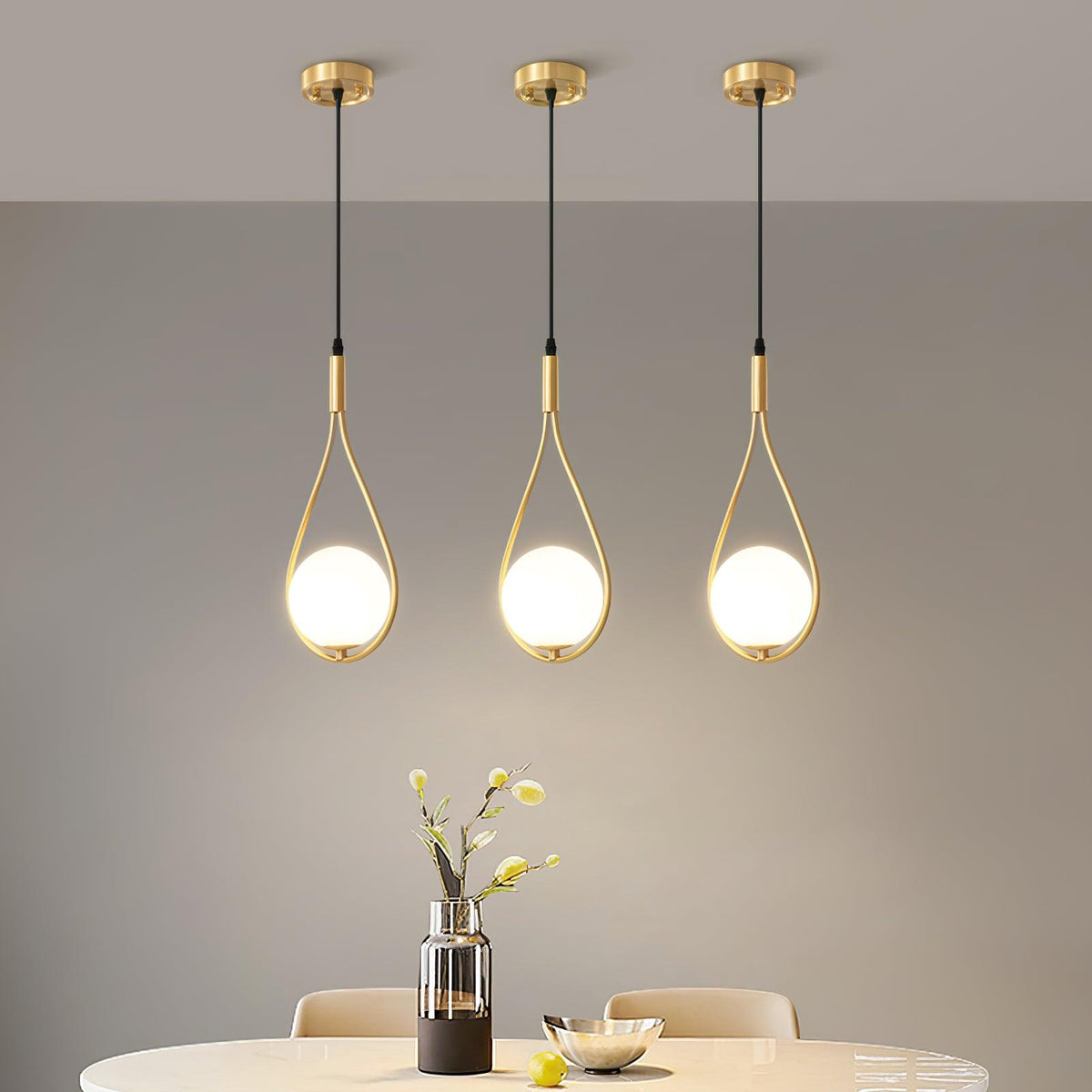 Suspension Sureau en laiton et verre – vue 4