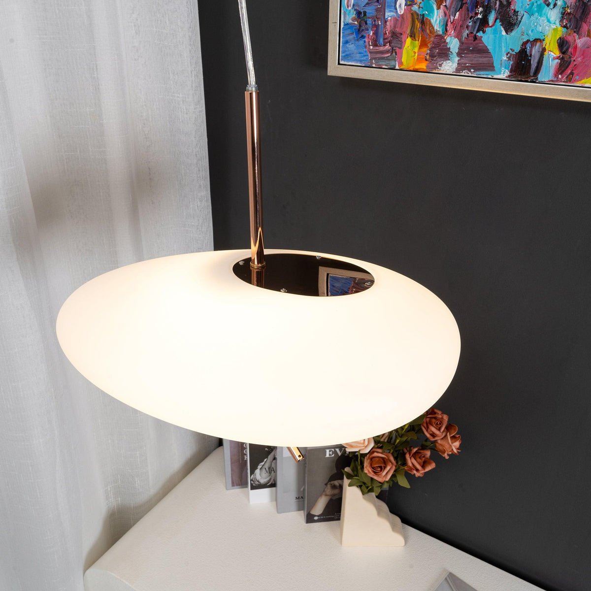 Suspension Lazuli en verre et métal – vue 30