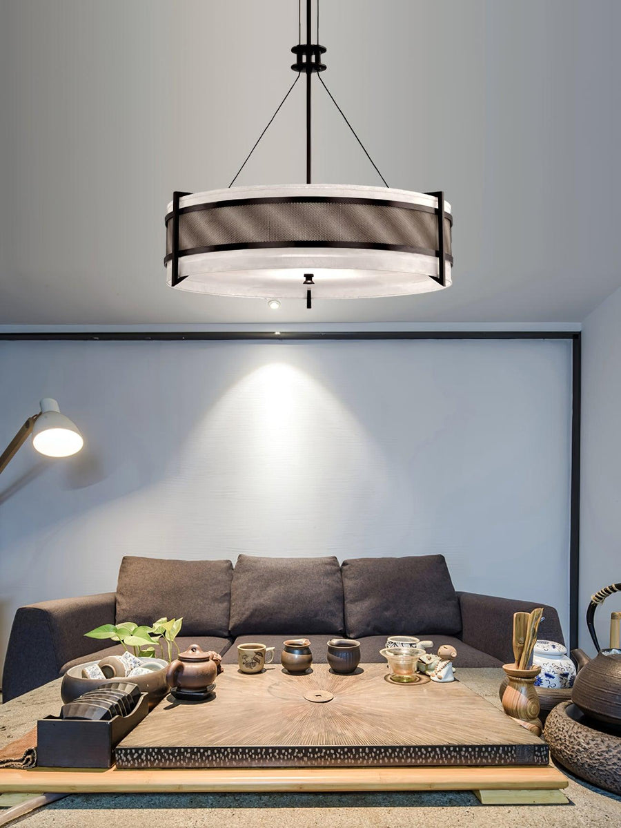 Lustre Jouvence en tissu et fer – vue 2