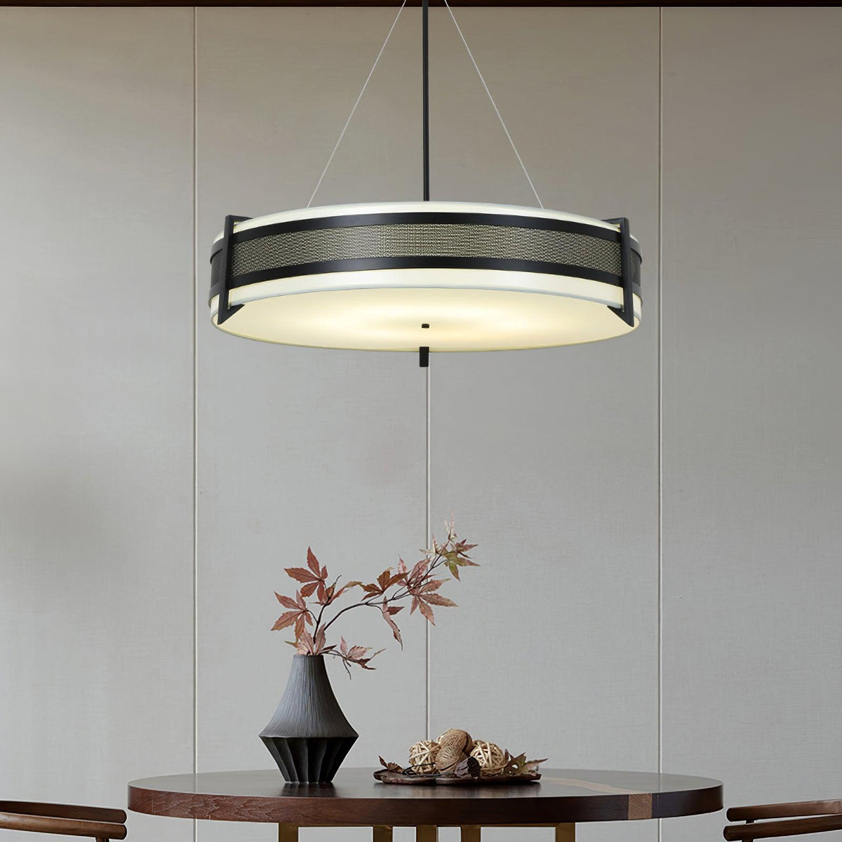 Lustre Jouvence en tissu et fer – vue 4