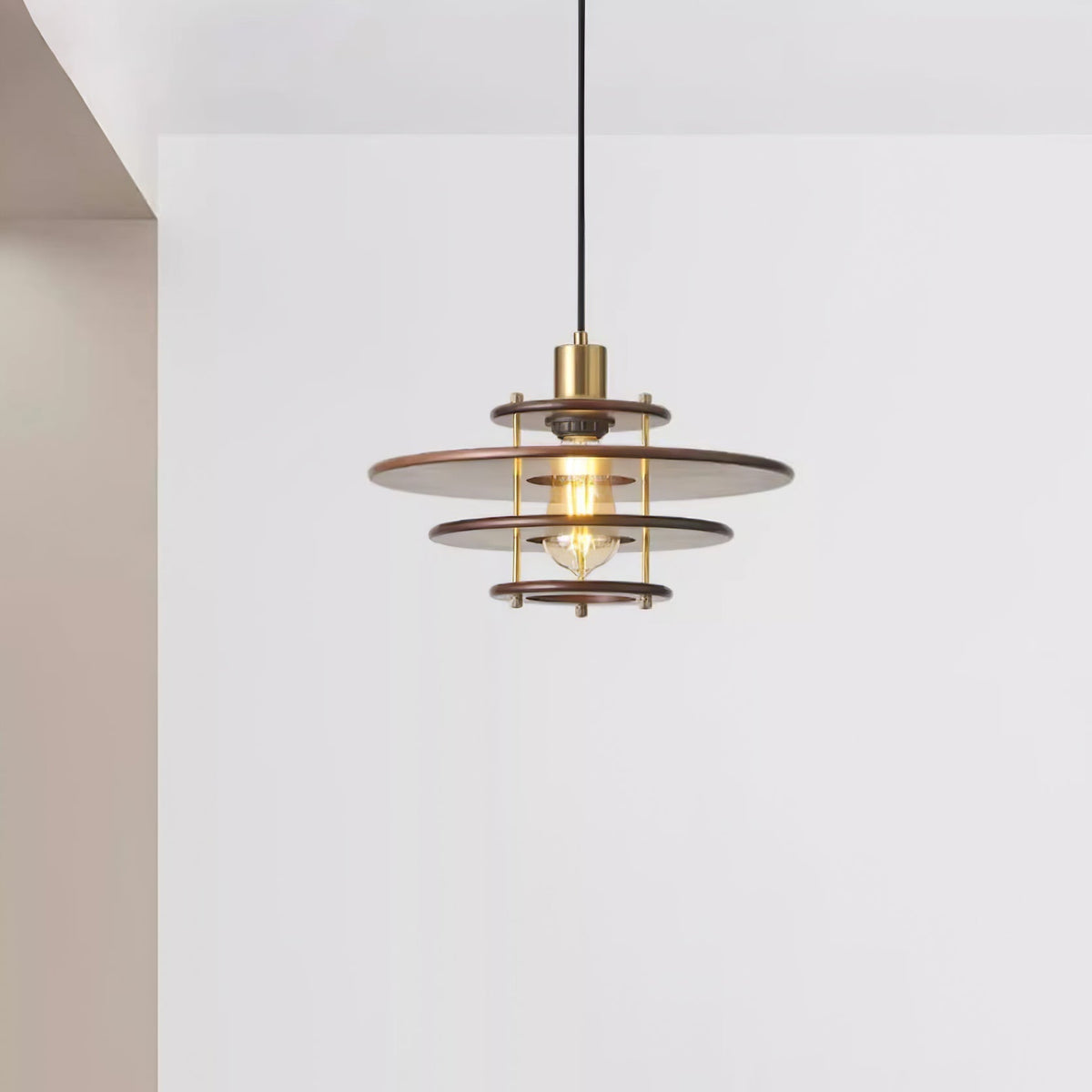 Suspension Édelweiss en bois et métal – vue 19