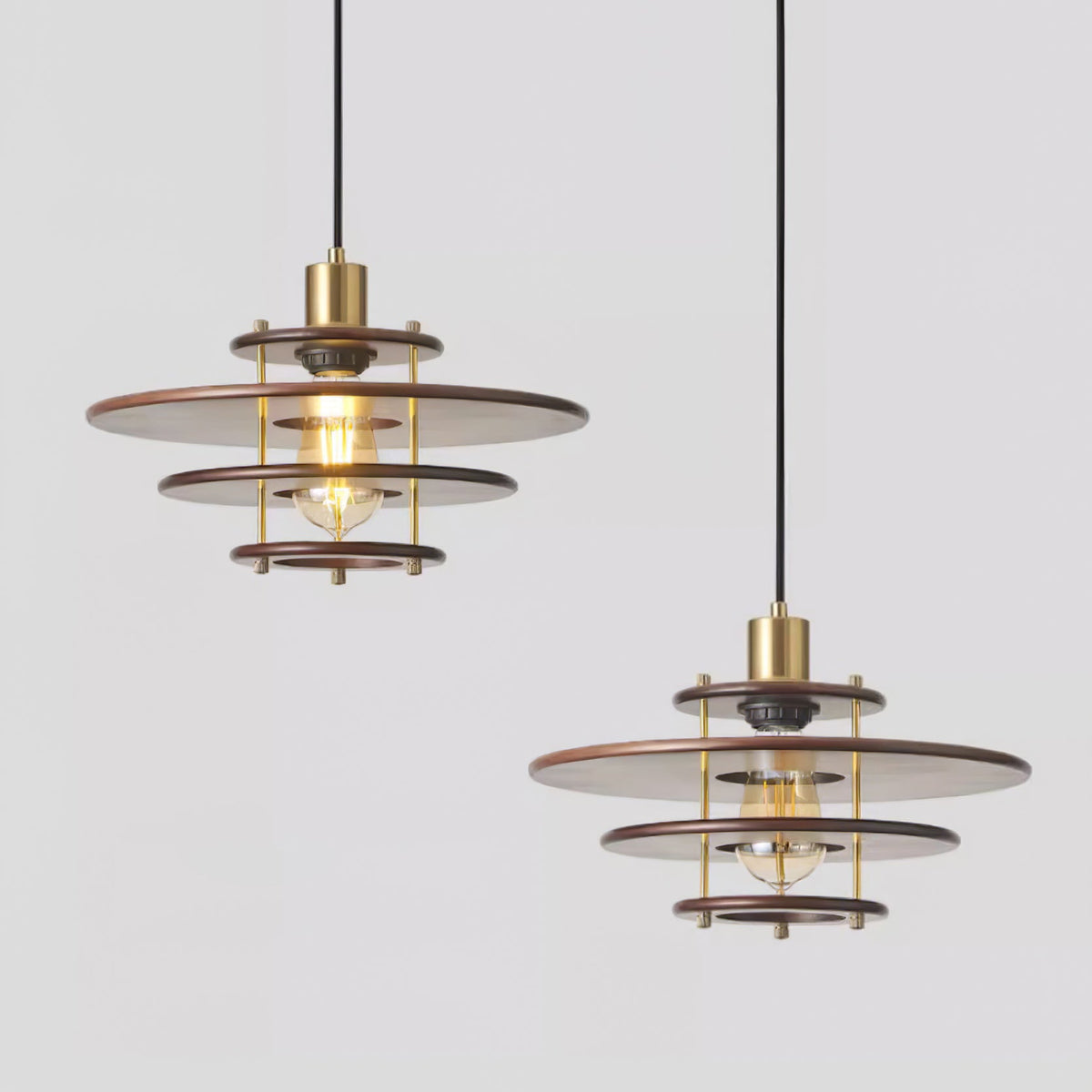 Suspension Édelweiss en bois et métal – vue 24