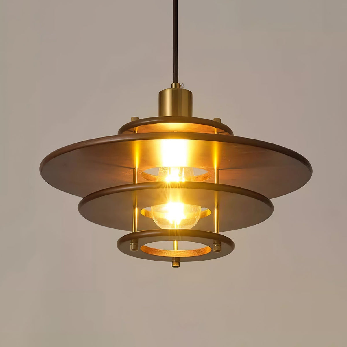 Suspension Édelweiss en bois et métal – vue 30