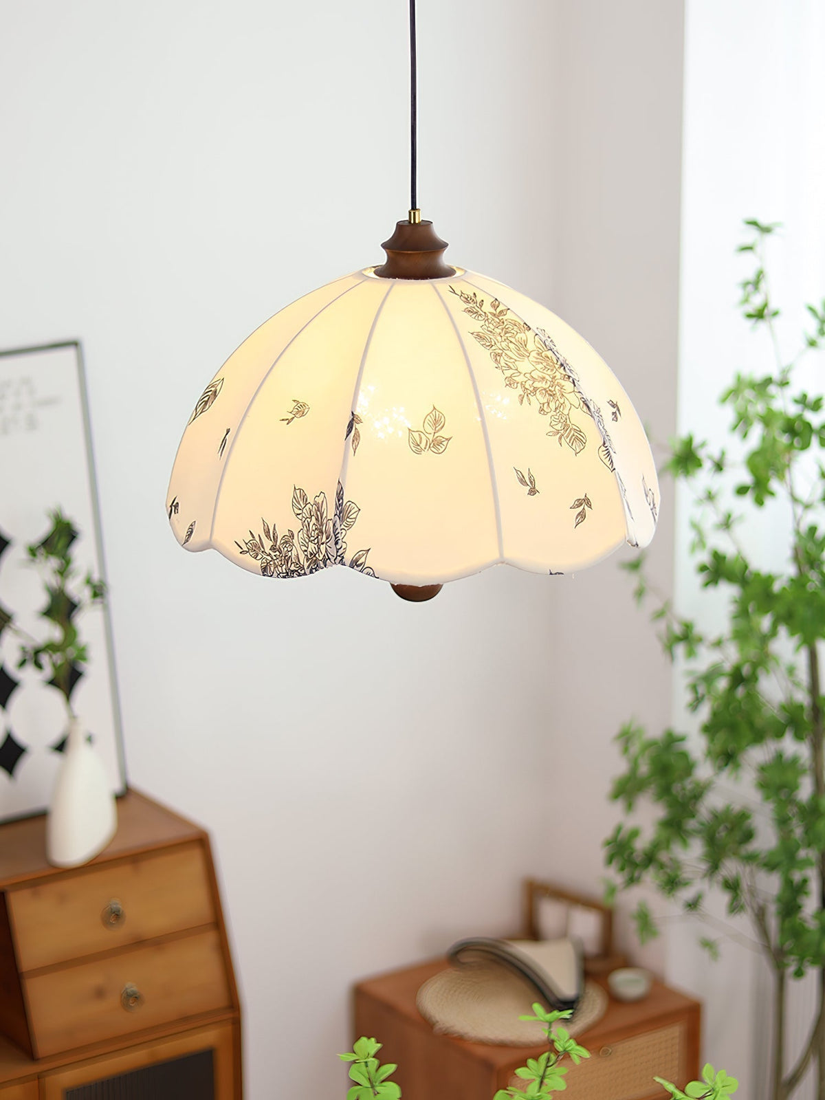 Suspension Roseau en bois et tissu – vue 11