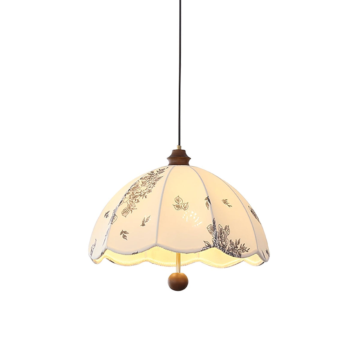 Suspension Roseau en bois et tissu – vue 2