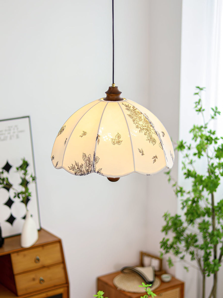 Suspension Roseau en bois et tissu – vue 4