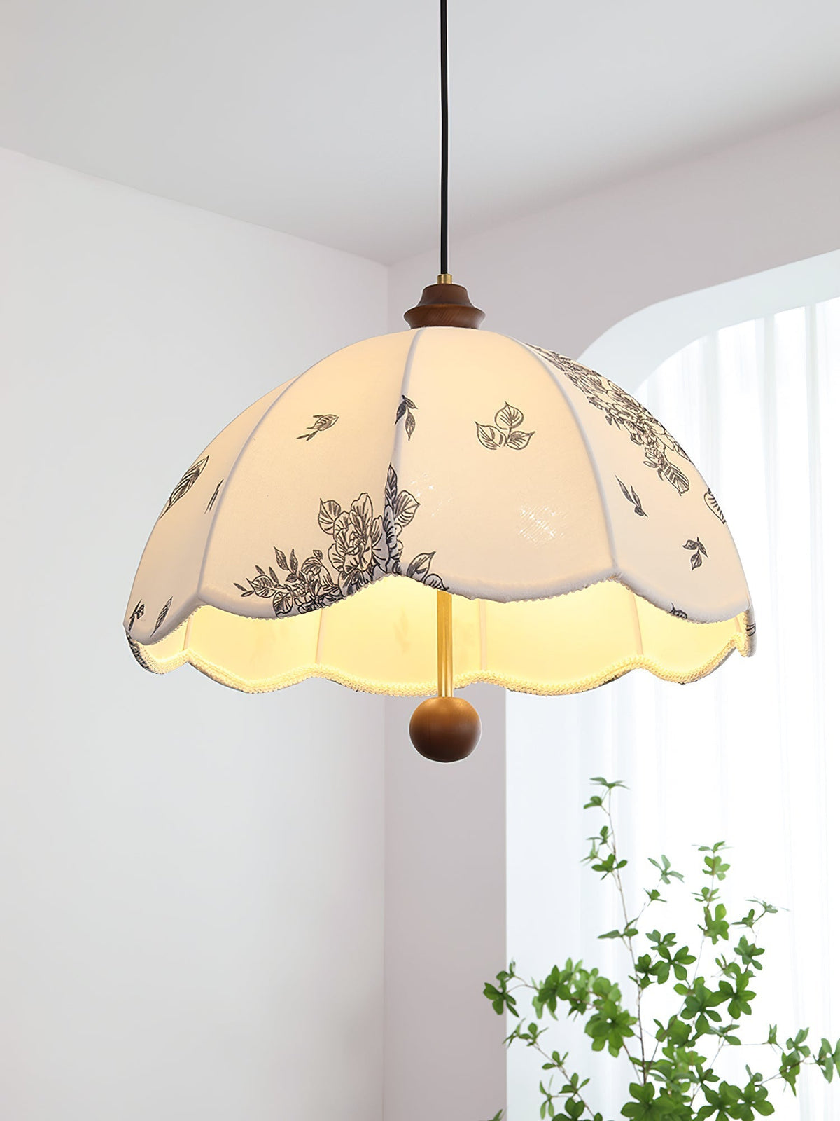 Suspension Roseau en bois et tissu – vue 7