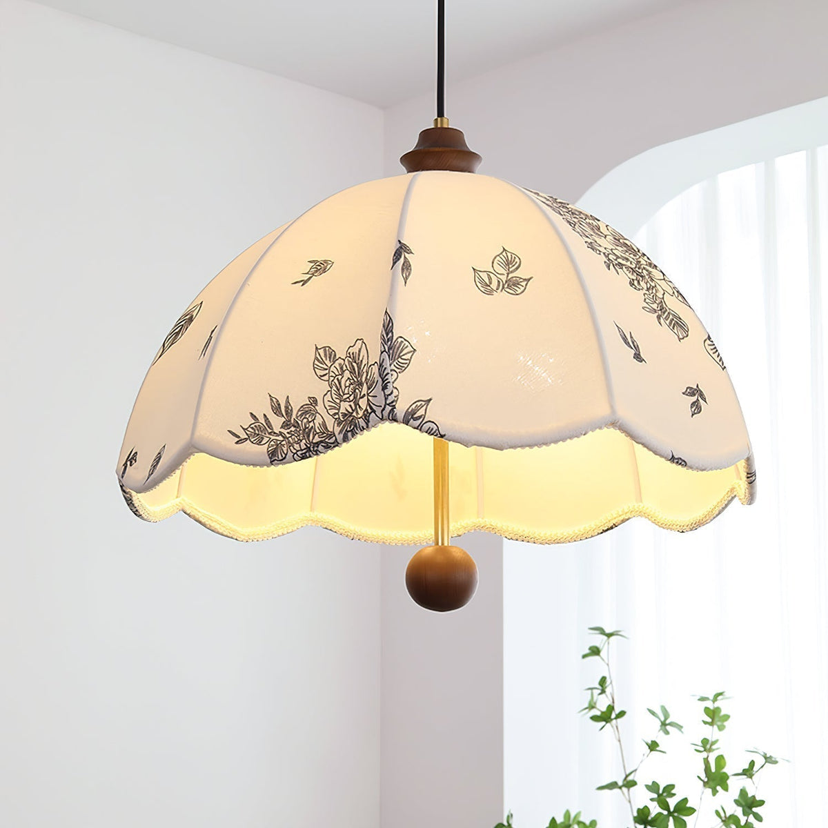 Suspension Roseau en bois et tissu – vue 9
