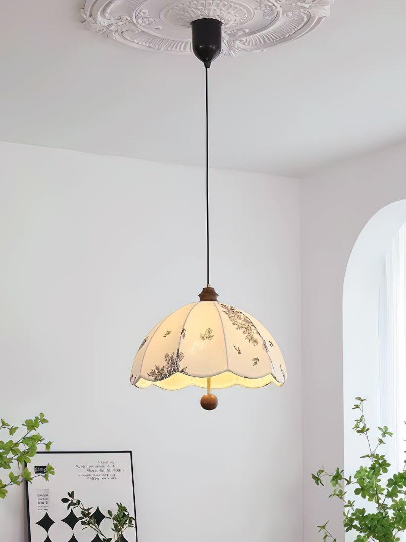 Suspension Roseau en bois et tissu – vue 6