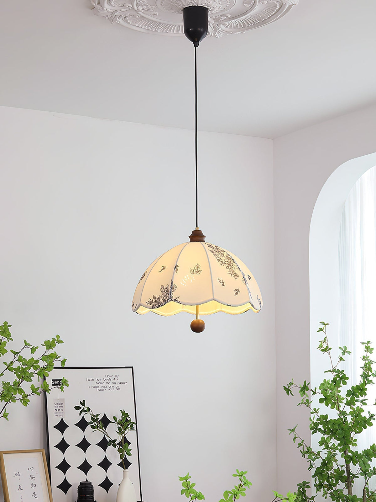 Suspension Roseau en bois et tissu – vue 15