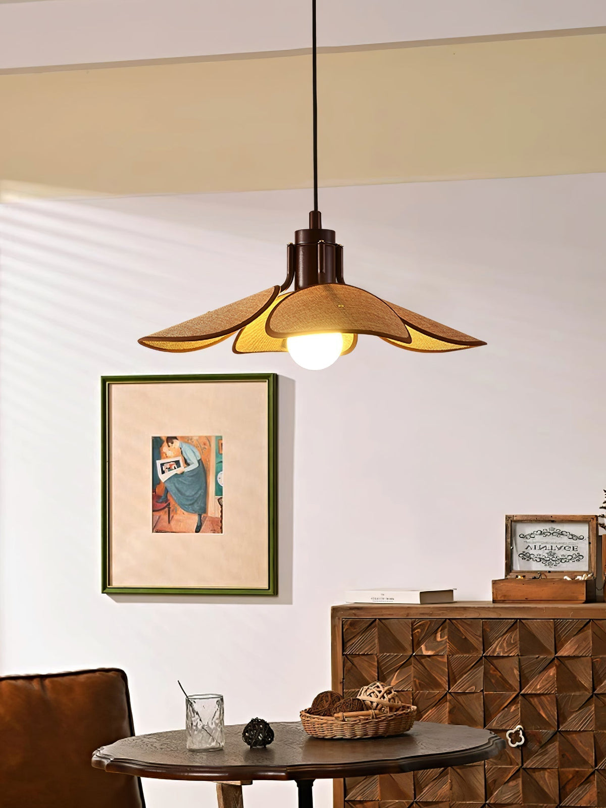 Suspension Goélette en bois et tissu – vue 40