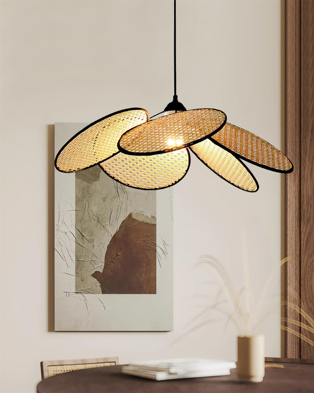 Suspension Solène en rotin et tissu – vue 21