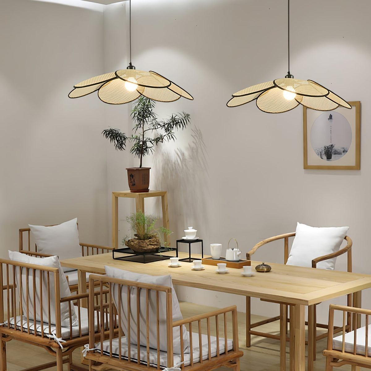 Suspension Solène en rotin et tissu – vue 32