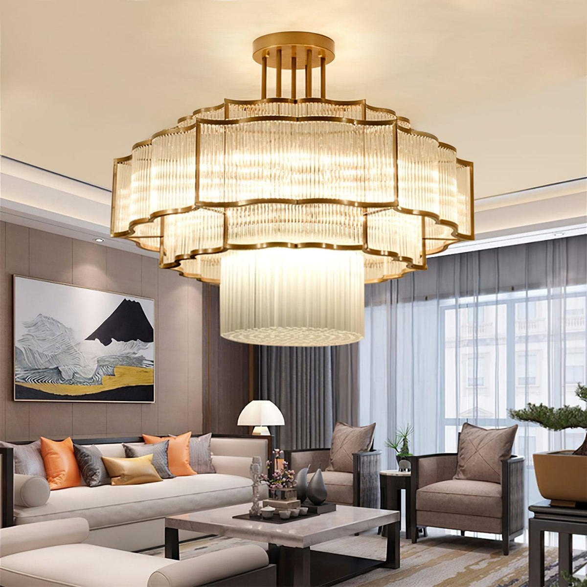 Lustre Tiare en cristal et fer – vue 25