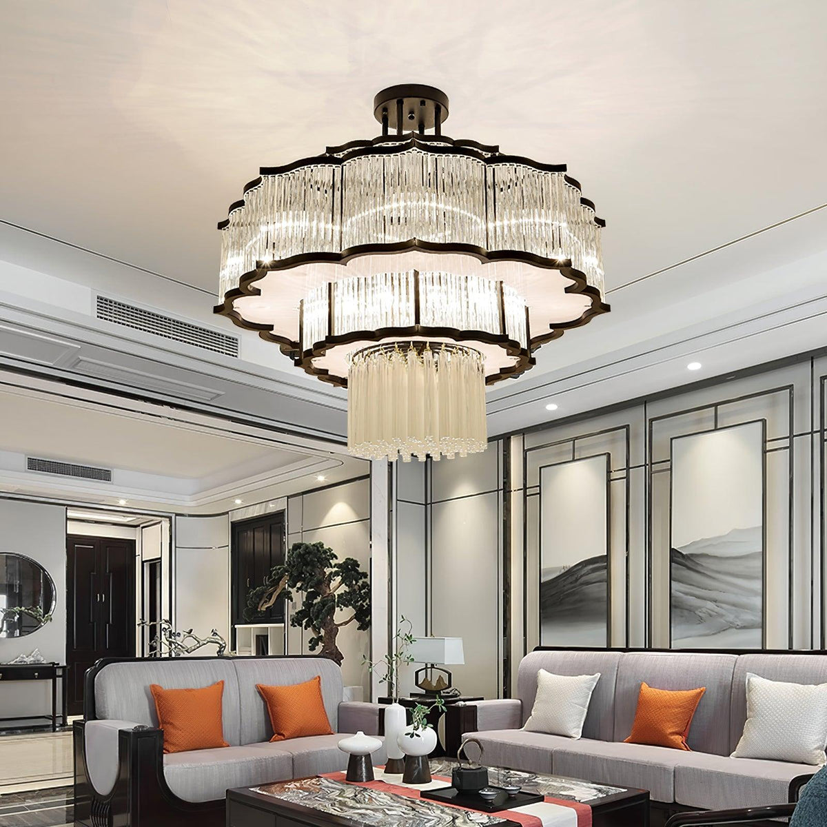 Lustre Tiare en cristal et fer – vue 26