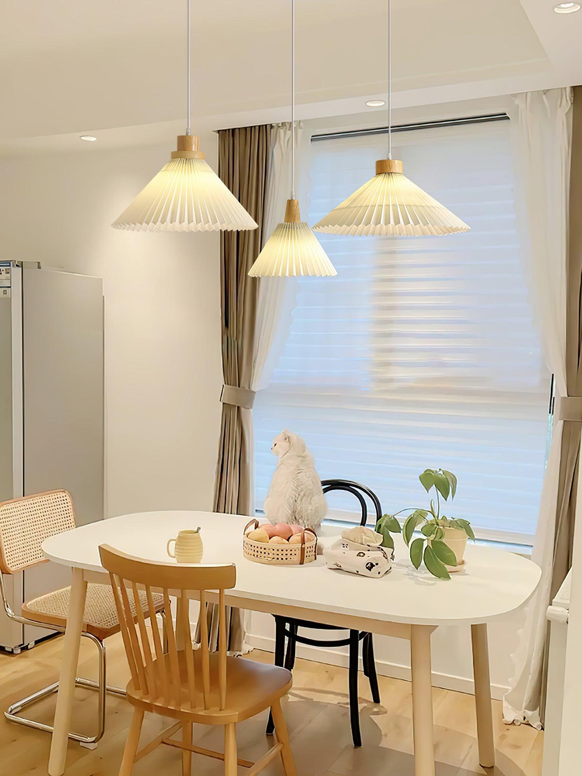 Suspension Lotus en bois et tissu – vue 28