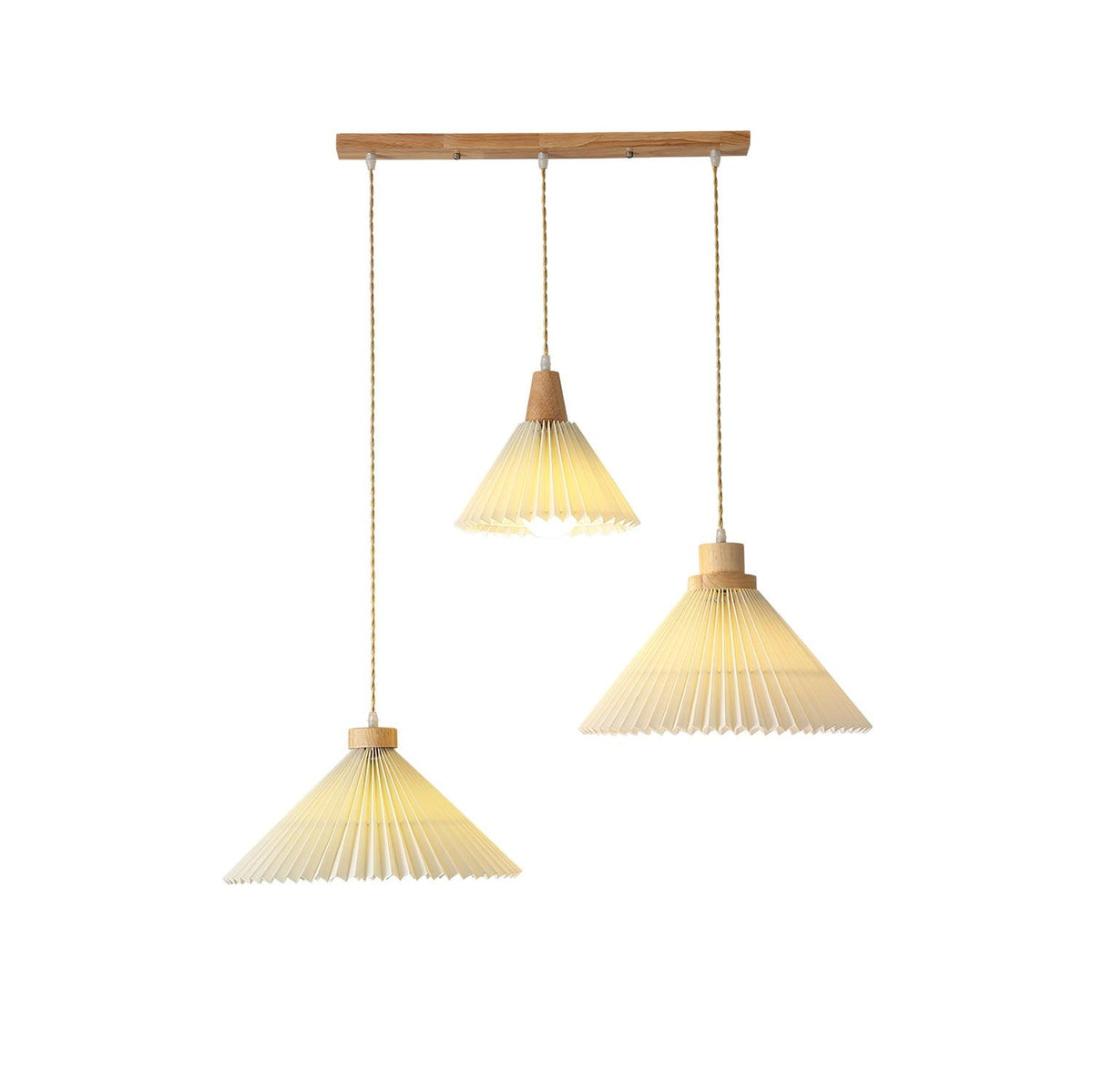 Suspension Lotus en bois et tissu – vue 14