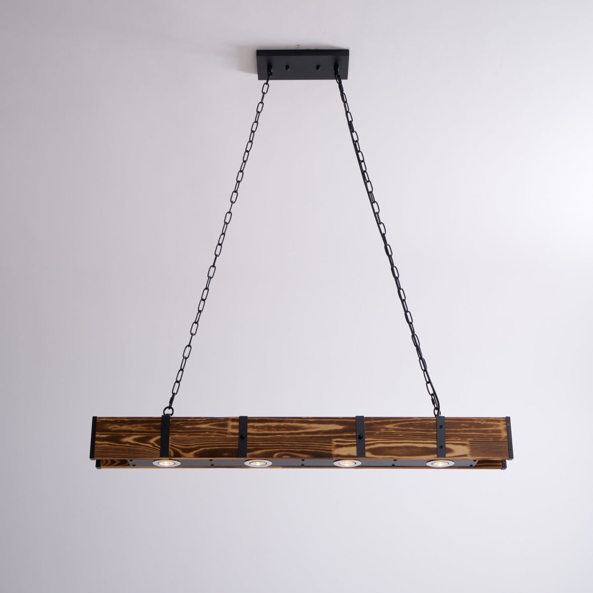 Lustre Lacanau en bois et fer – vue 23