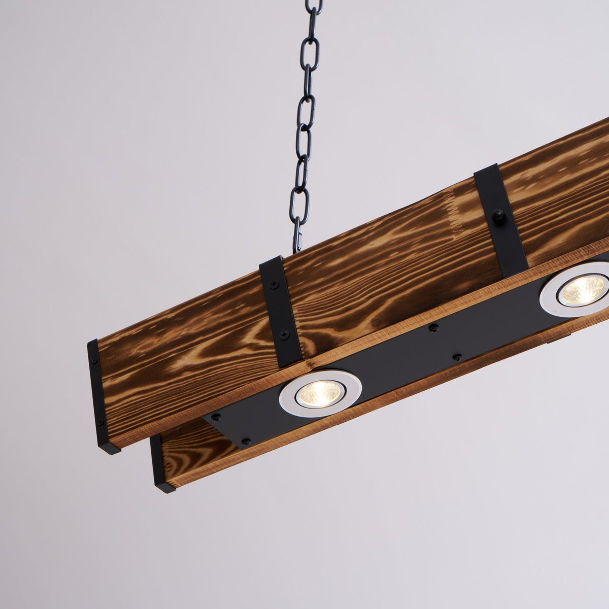 Lustre Lacanau en bois et fer – vue 25