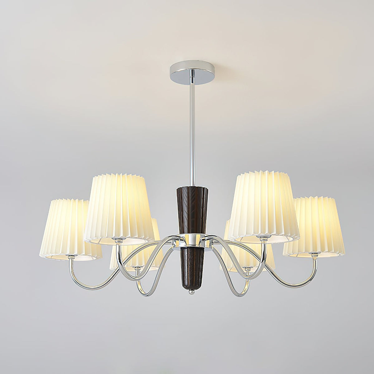 Lustre Capucine en tissu et chêne – vue 2