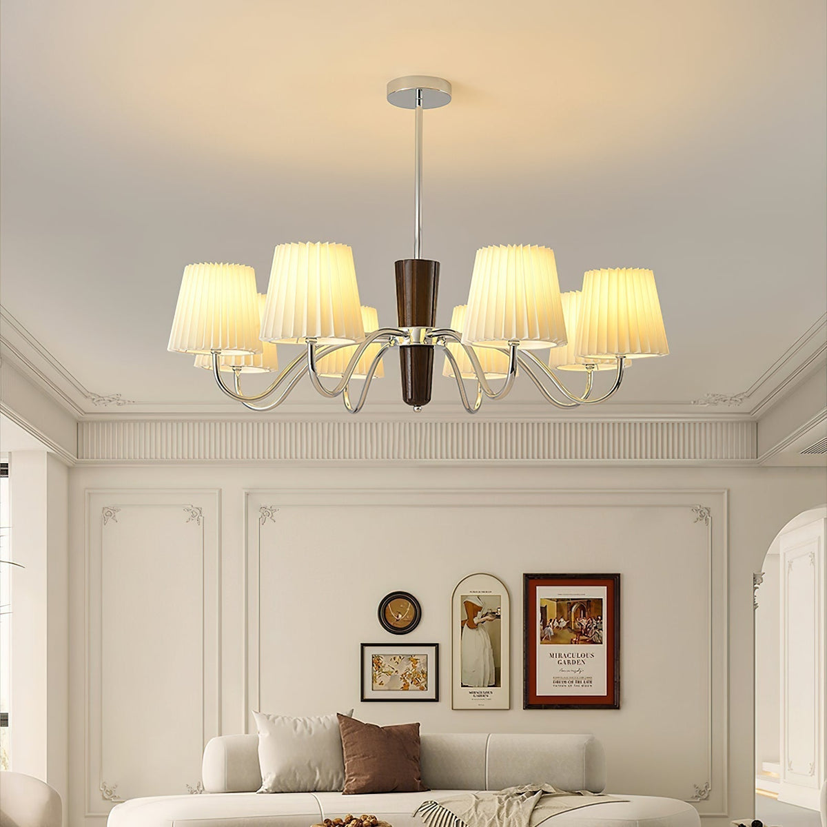 Lustre Capucine en tissu et chêne – vue 8