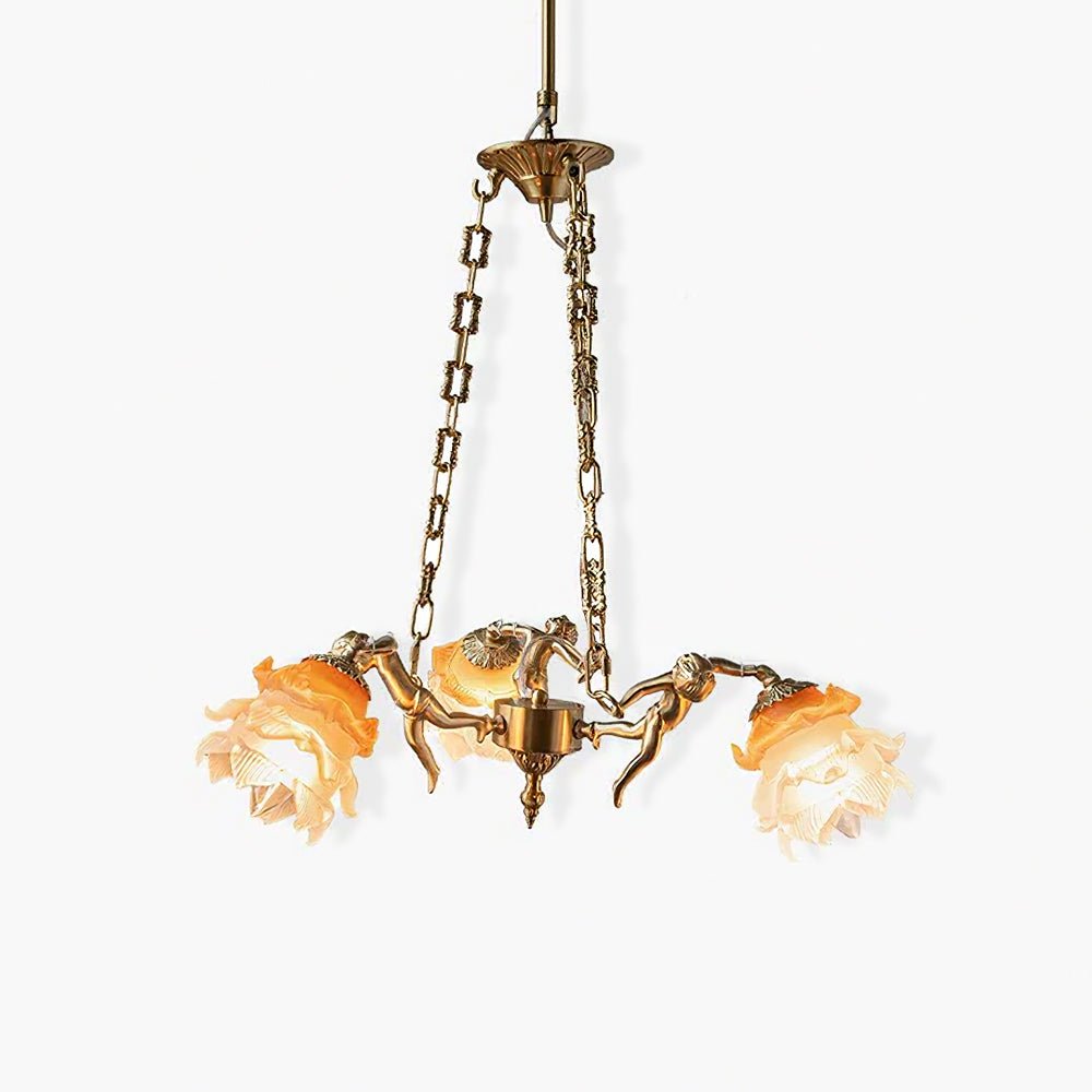 Lustre Dinard en laiton et verre – vue 14