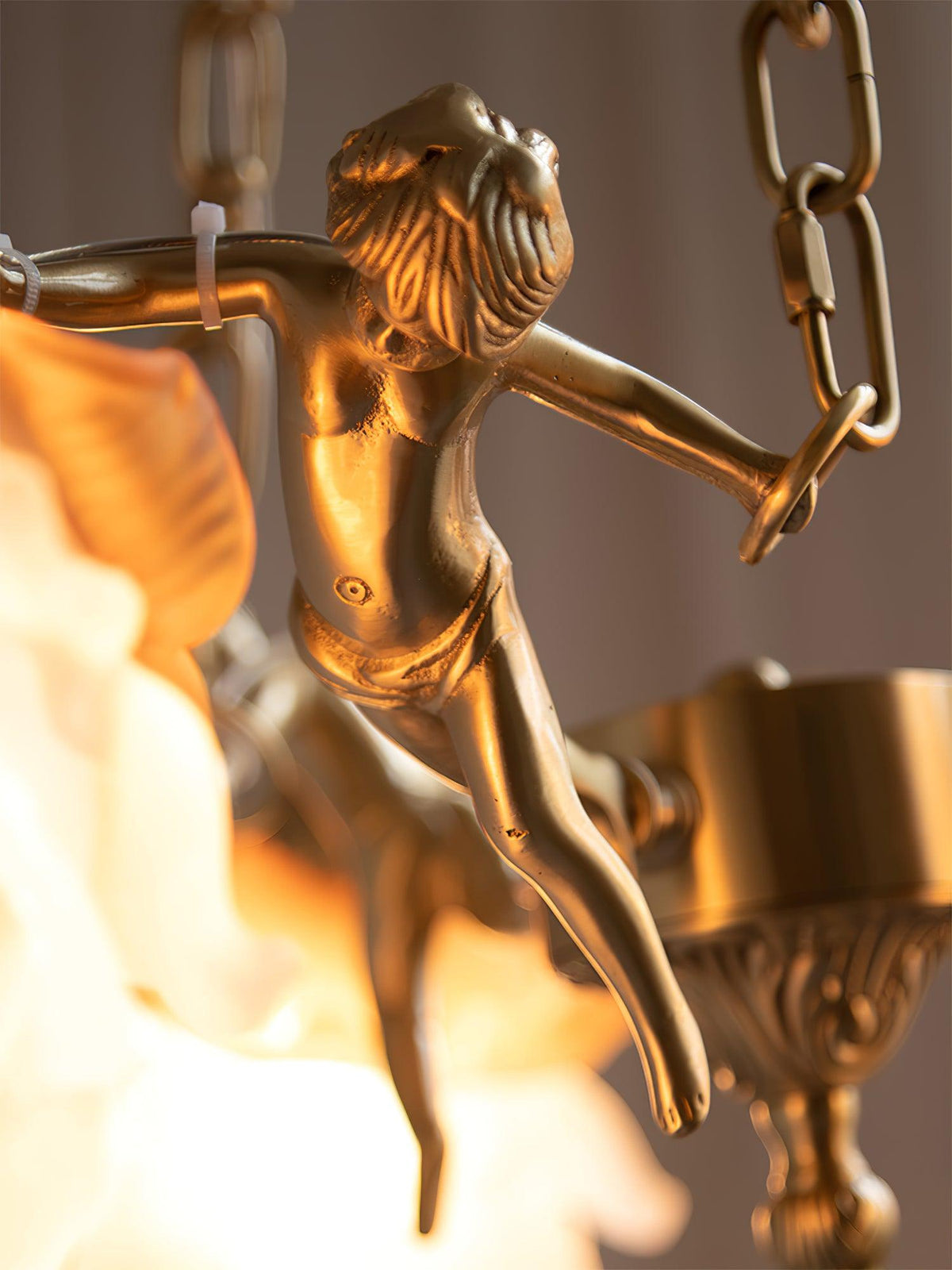 Lustre Dinard en laiton et verre – vue 7
