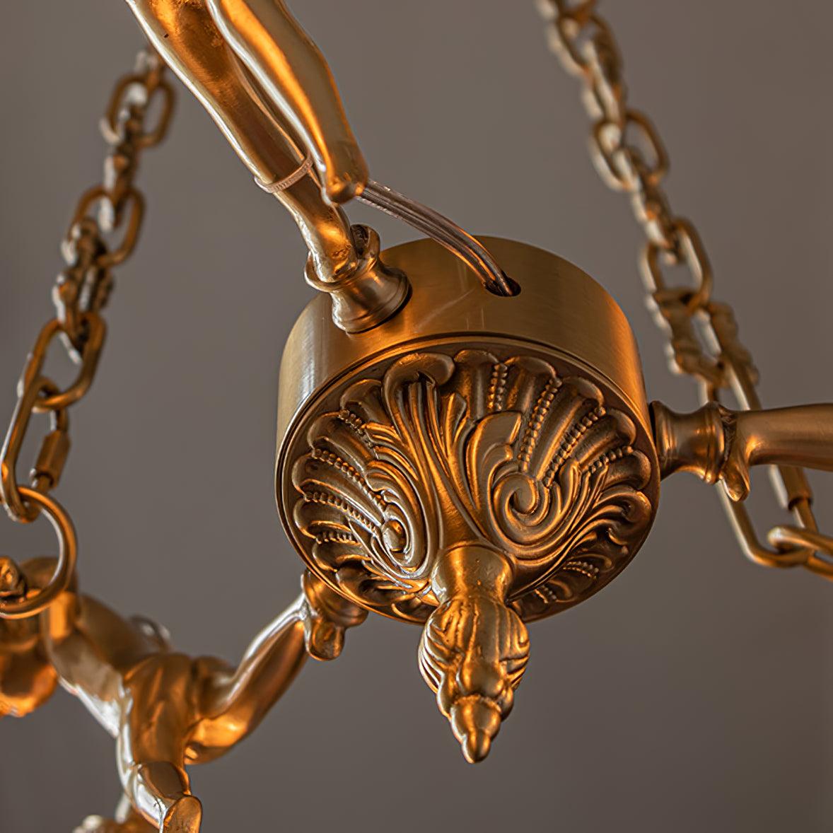 Lustre Dinard en laiton et verre – vue 8