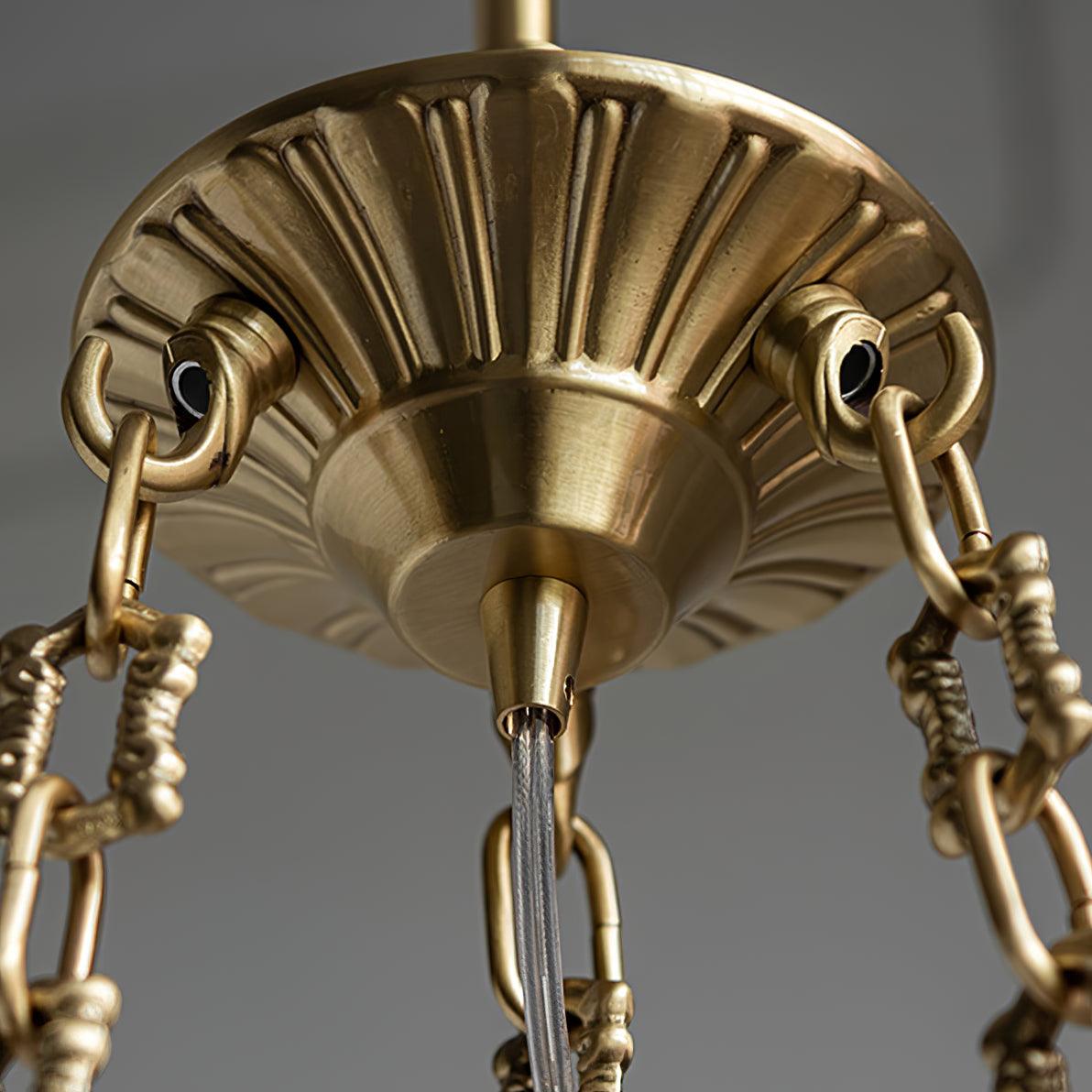Lustre Dinard en laiton et verre – vue 10