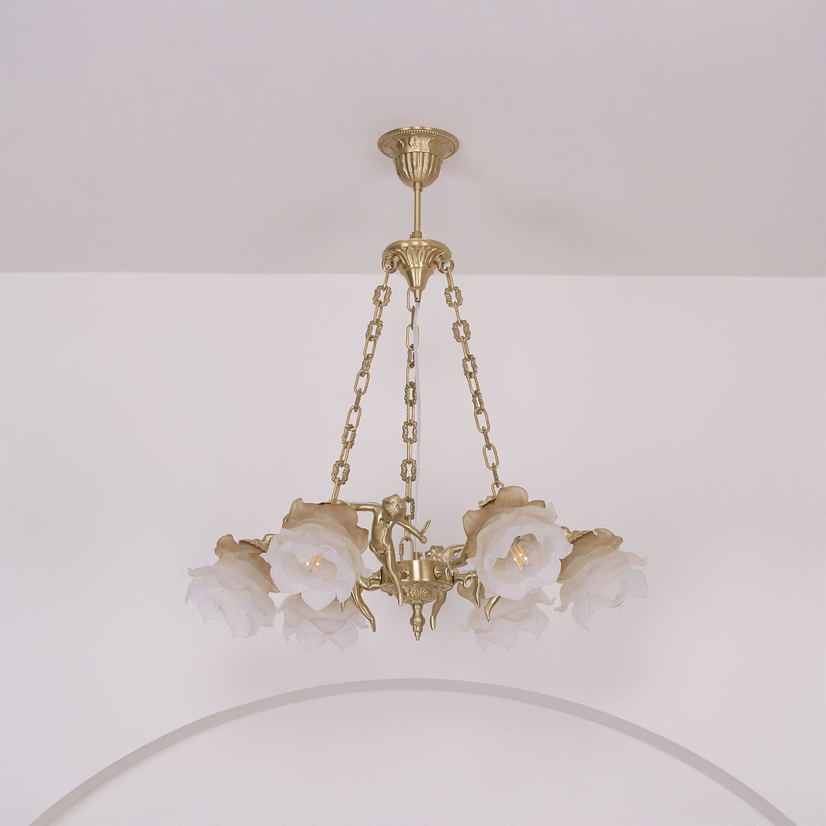 Lustre Dinard en laiton et verre – vue 27