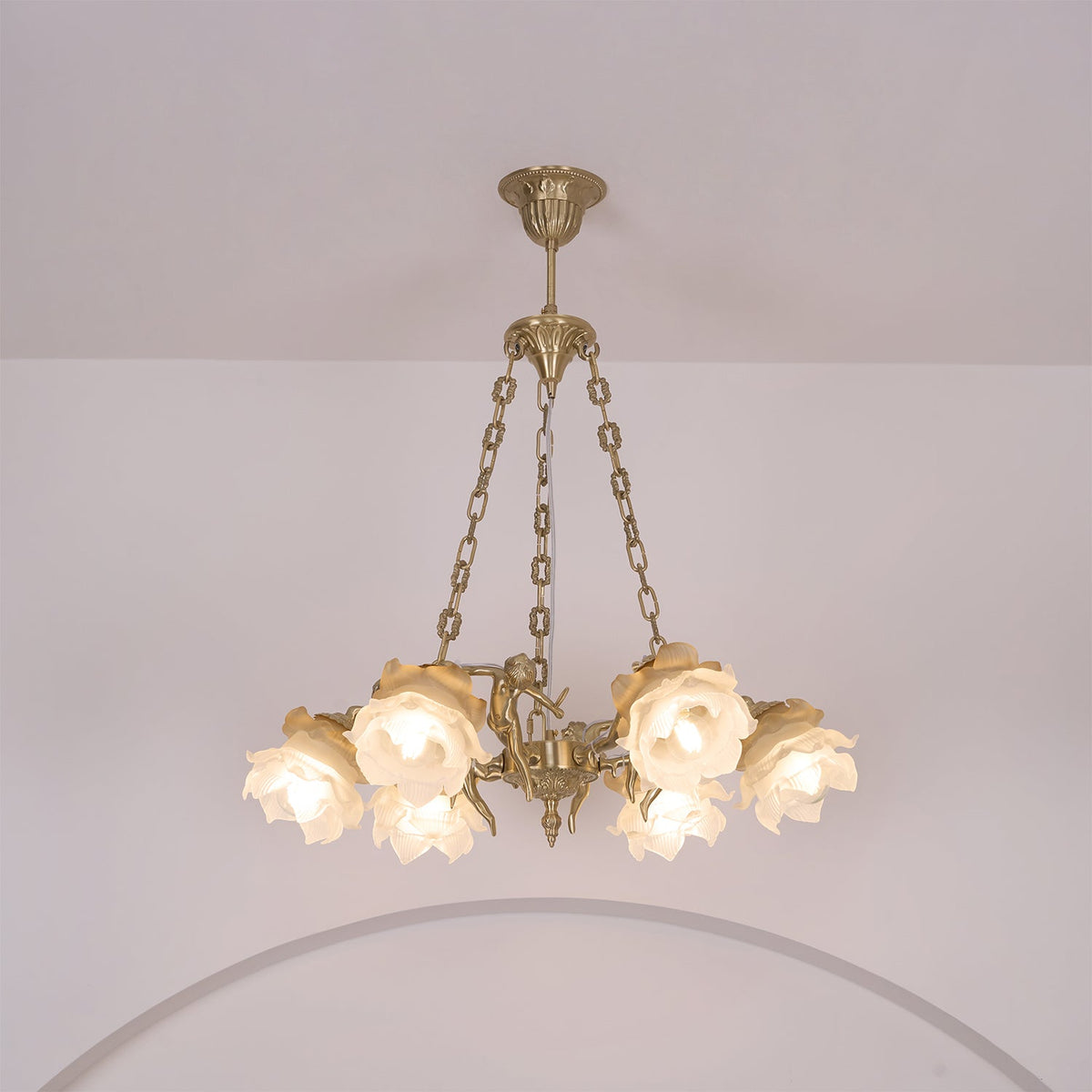 Lustre Dinard en laiton et verre – vue 22