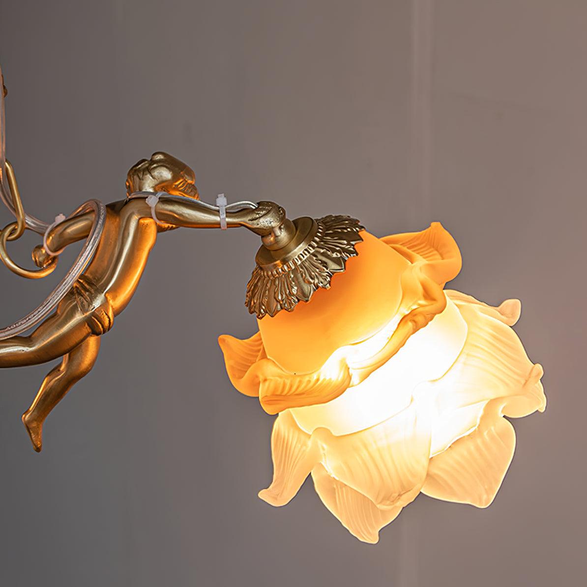 Lustre Dinard en laiton et verre – vue 13