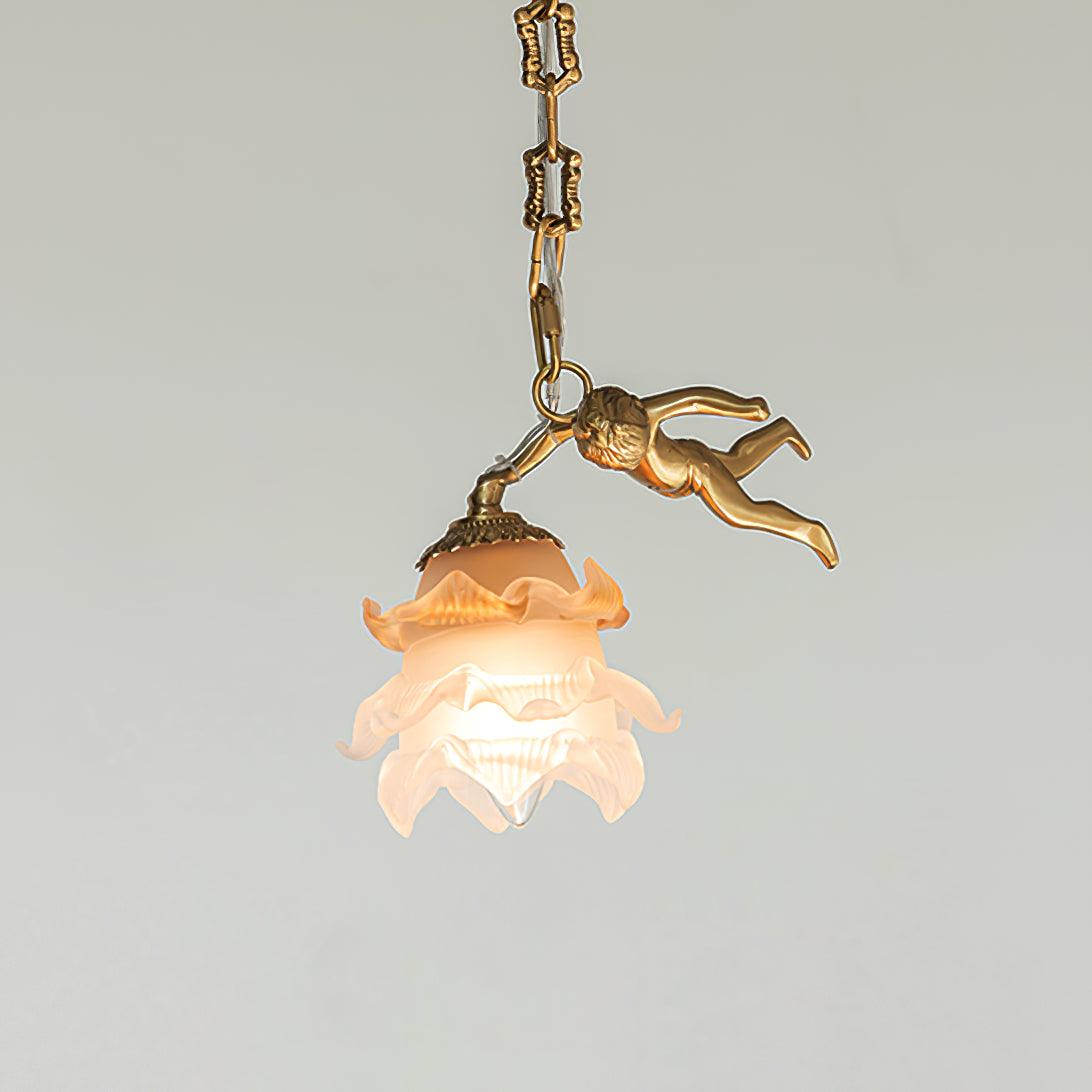 Lustre Dinard en laiton et verre – vue 19